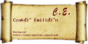 Czakó Emilián névjegykártya